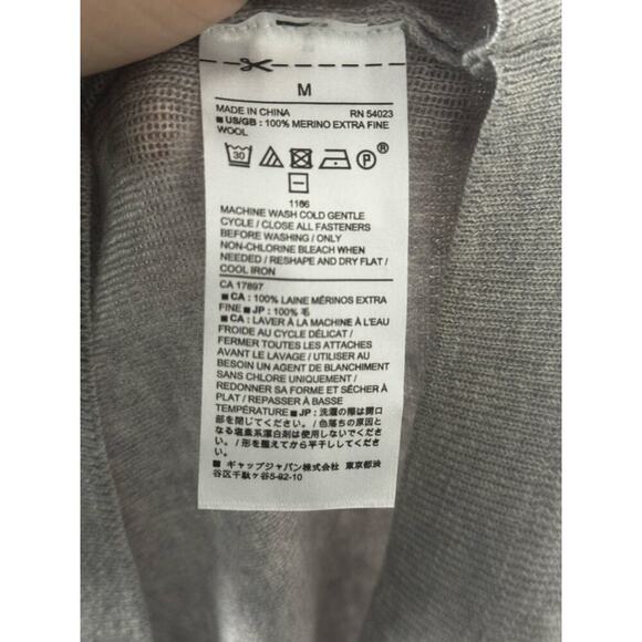 Banana Republic Gray Merino Wool Sweater Size M - Picture 3 of 4